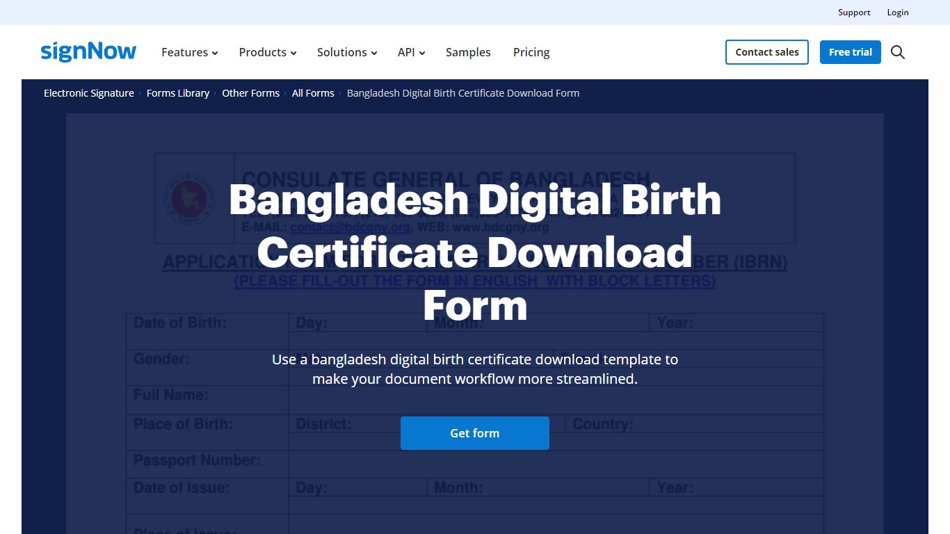 Bangladesh Digital Birth Certificate Download Form - signNow
